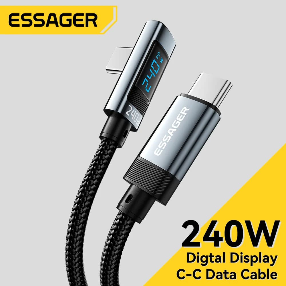 Câble USB-C vers USB-C 240W à angle de 90 degrés