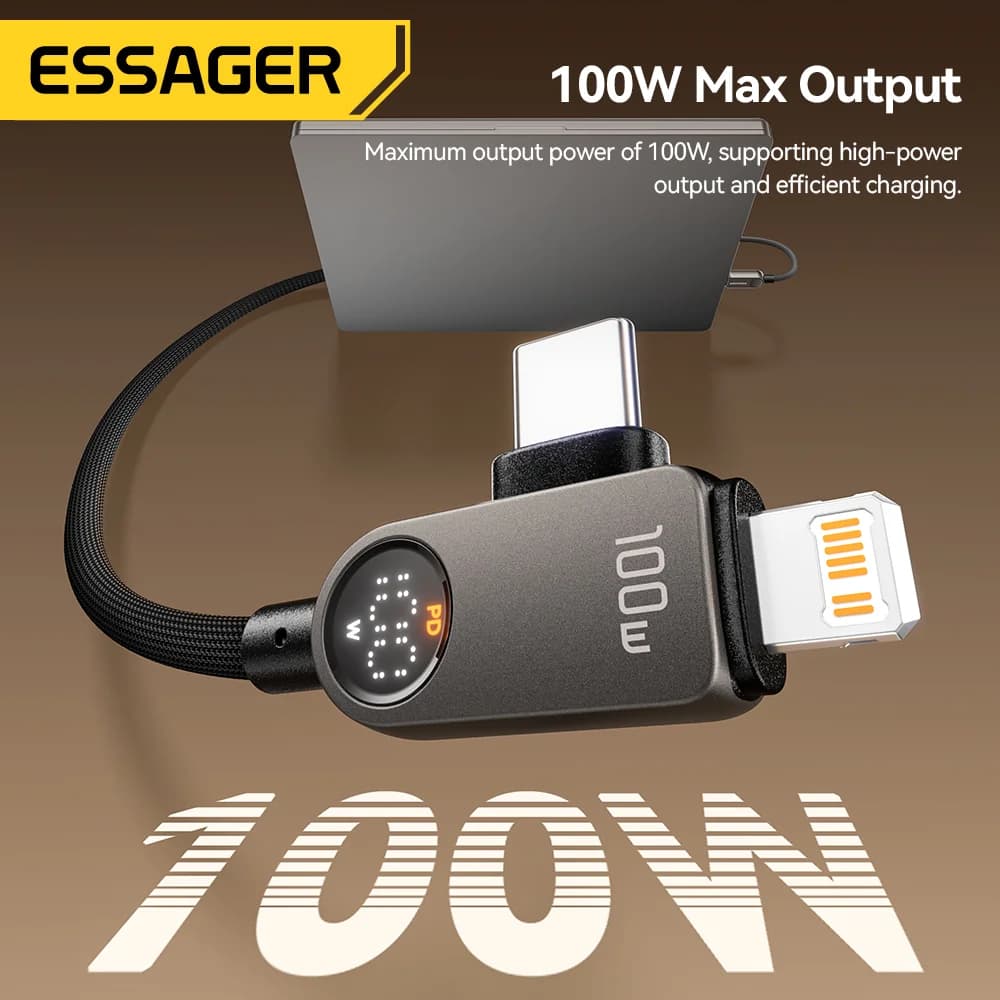 Câble 2-en-1 USB-C vers Lightning, PD 100W
