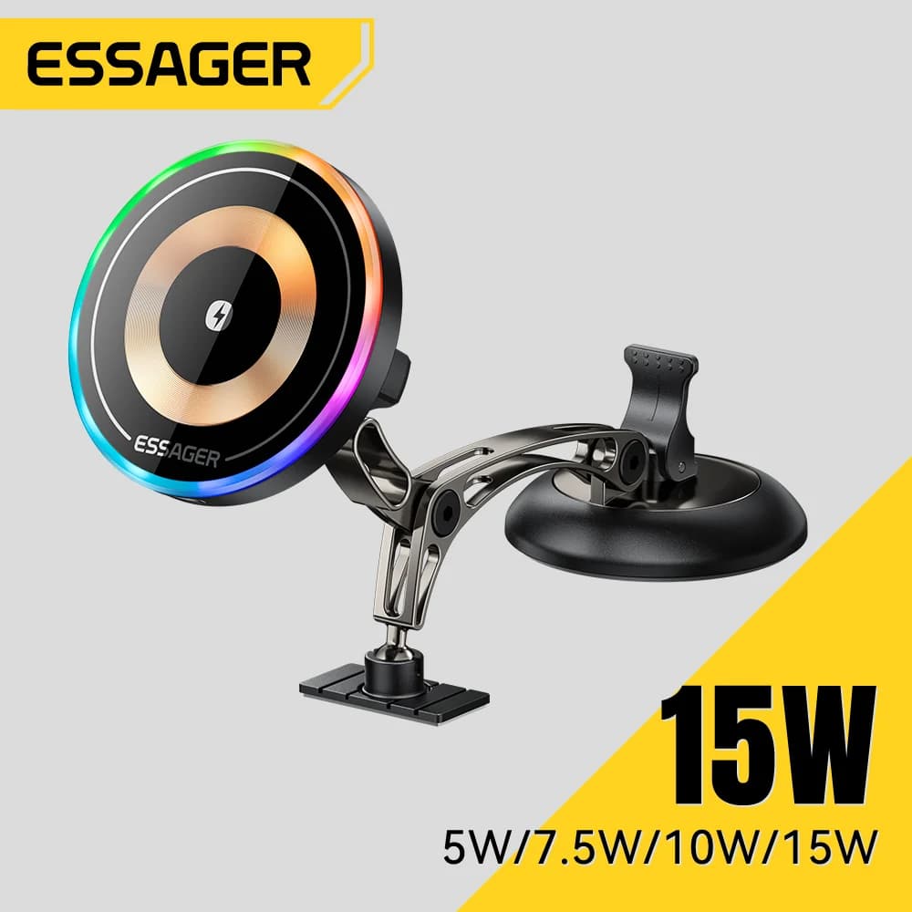 Support de chargeur sans fil magnétique 15W avec rotation