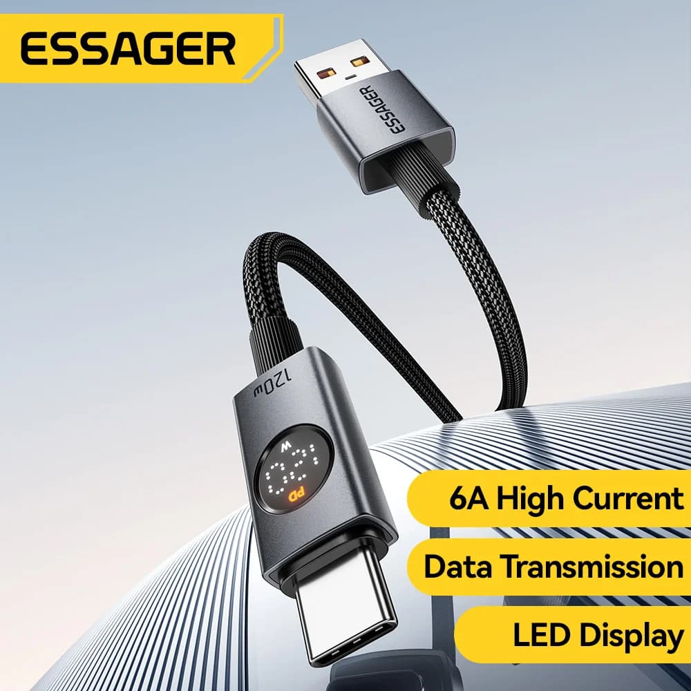 Câble de charge super rapide USB-A vers USB-C, 120W 6A