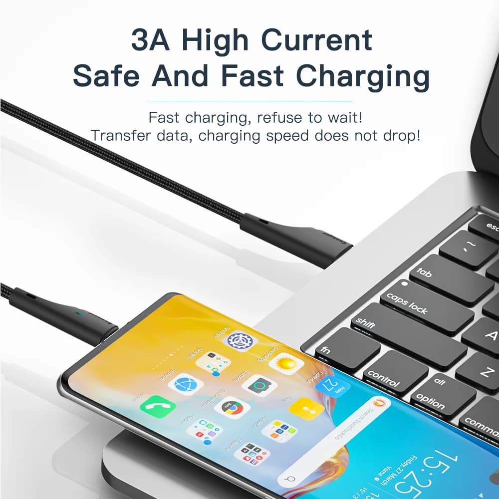 Câble de données et charge rapide USB-C 3A