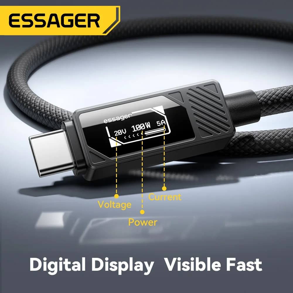 Câble USB-C 100W avec affichage numérique PD