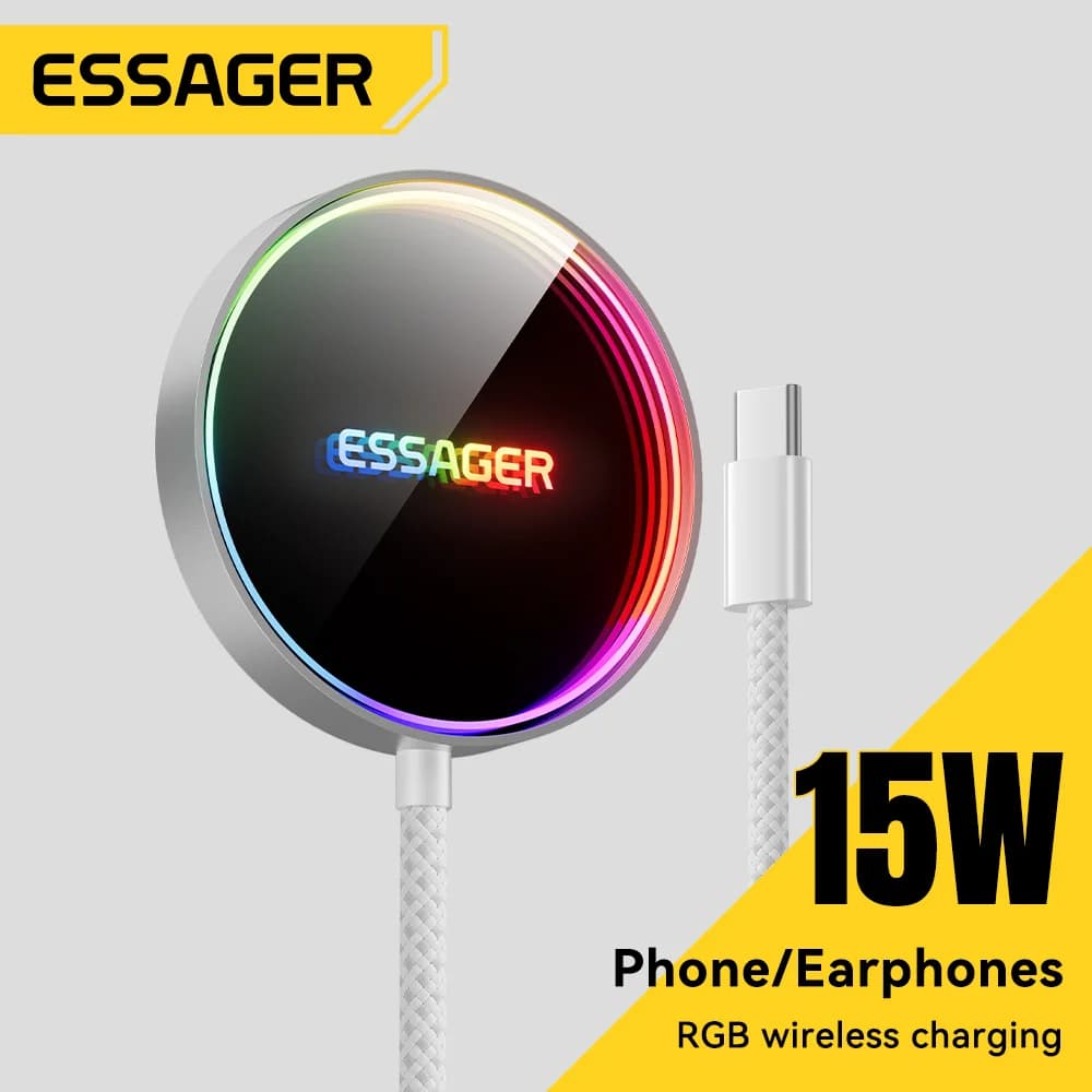 Chargeur sans fil magnétique RGB 15 W pour iPhone