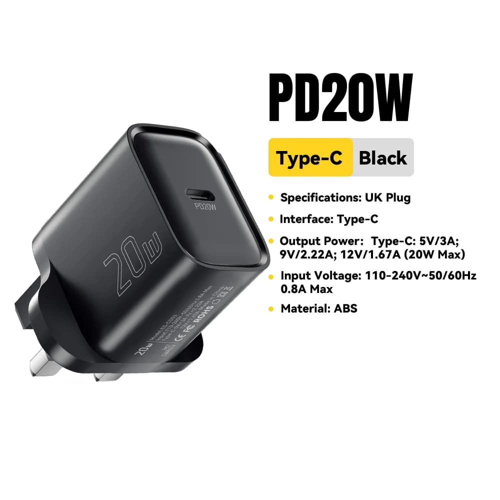 Chargeur mural PD rapide USB-C Mini 20W