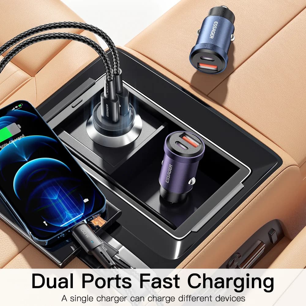 Chargeur de voiture USB-C 30W, Quick Charge 4.0