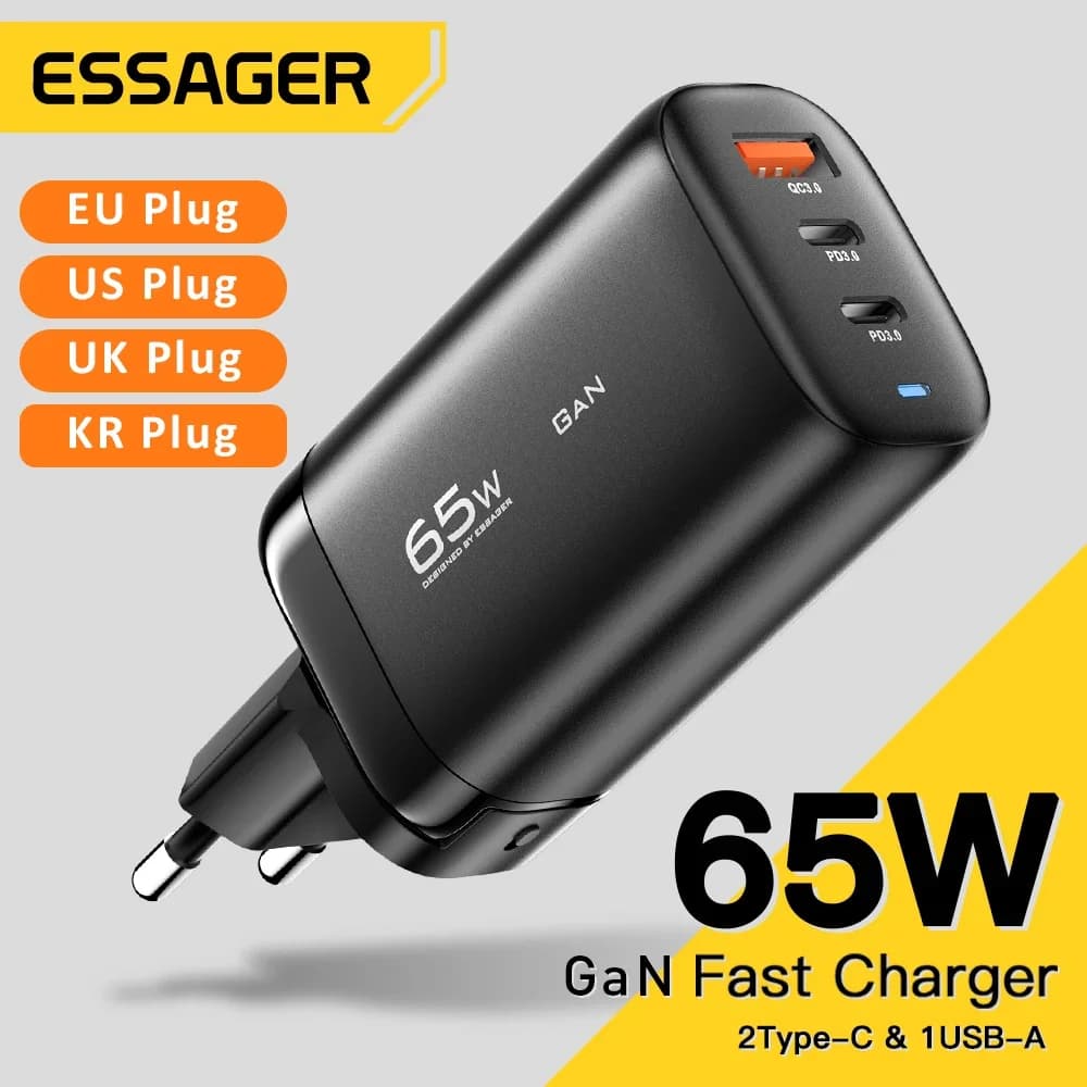 Chargeur portable GaN USB-C 65W, PPS