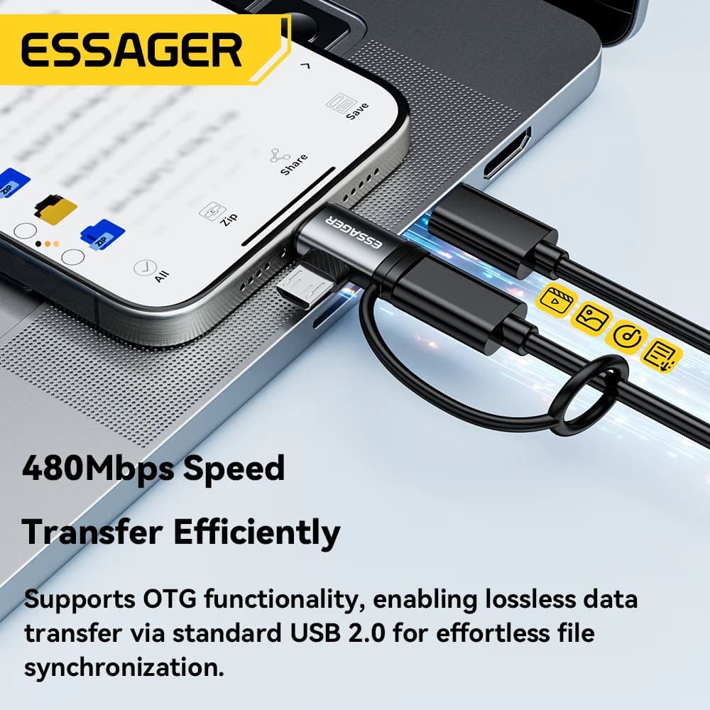 Adaptateur 2-en-1 Lightning et Micro USB