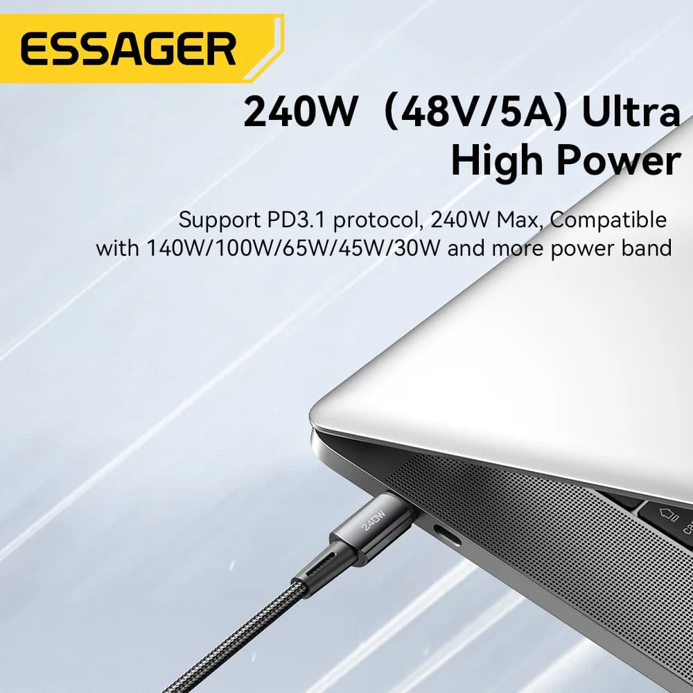 Câble de données USB-C 240W Super Charge Rapide 6A