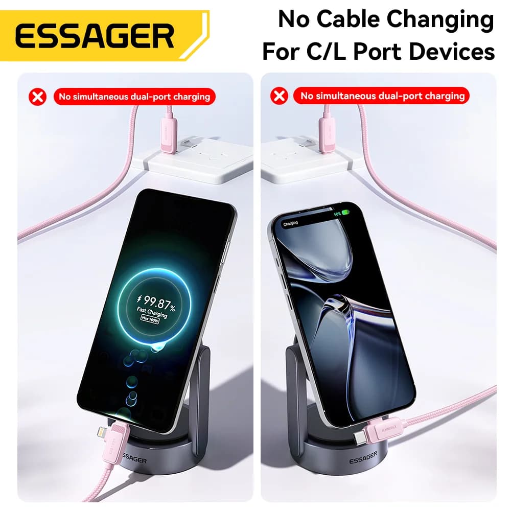 Câble de charge rapide 2-en-1 USB-C vers Lightning 60W