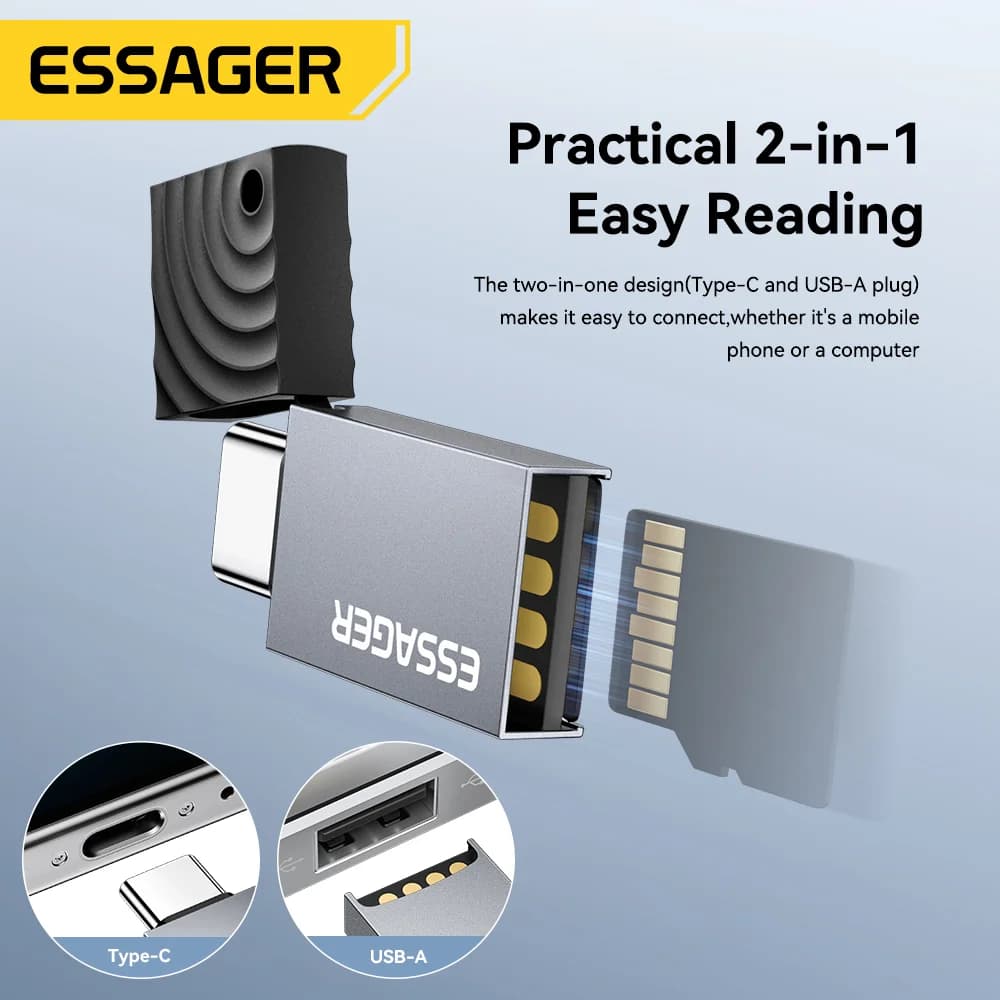 Lecteur de cartes 2-en-1 USB-C et USB 2.0