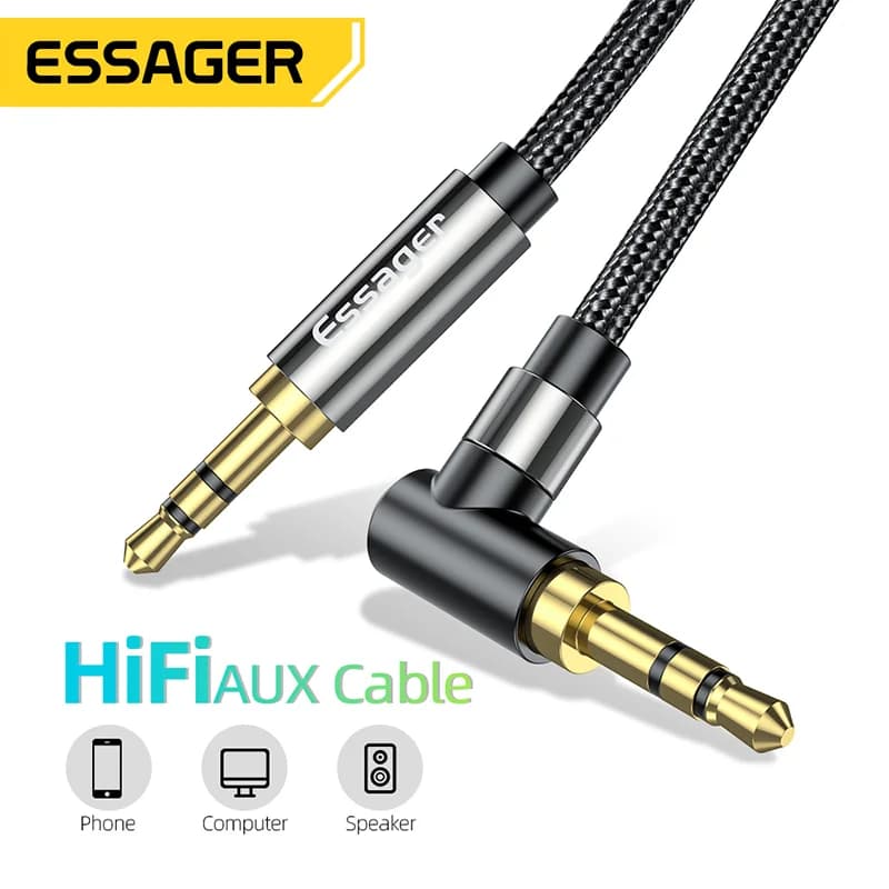 Câble audio auxiliaire Hi-Fi avec jack 3,5 mm pour enceintes