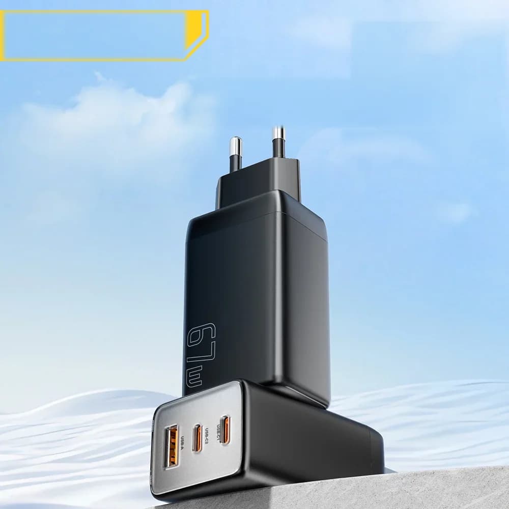 Chargeur rapide GaN USB-C 67W avec QC et PD