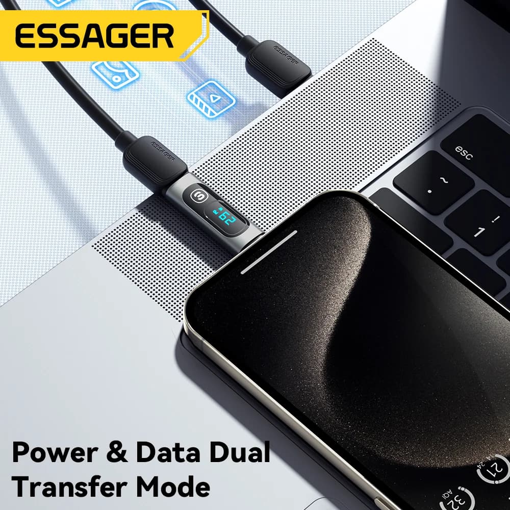 Adaptateur USB-C vers USB-C OTG avec affichage numérique