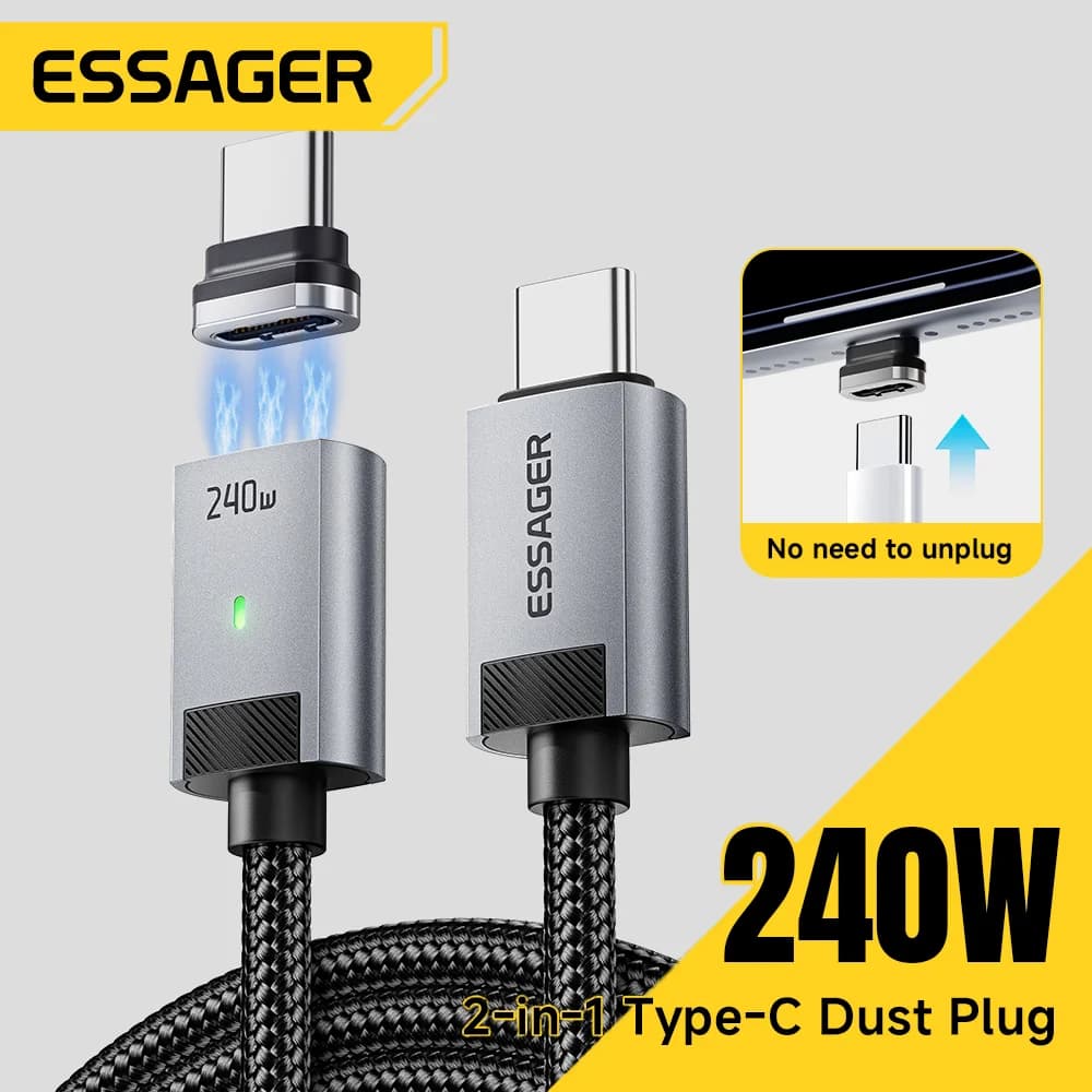 Câble de Charge Magnétique USB-C vers USB-C 240W