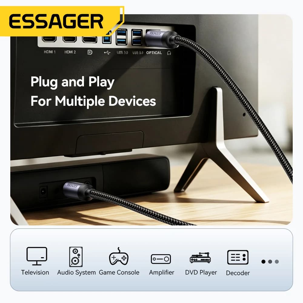 Câble audio numérique optique Toslink SPDIF
