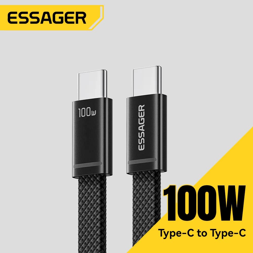 Câble fin USB-C vers USB-C PD charge rapide 100W