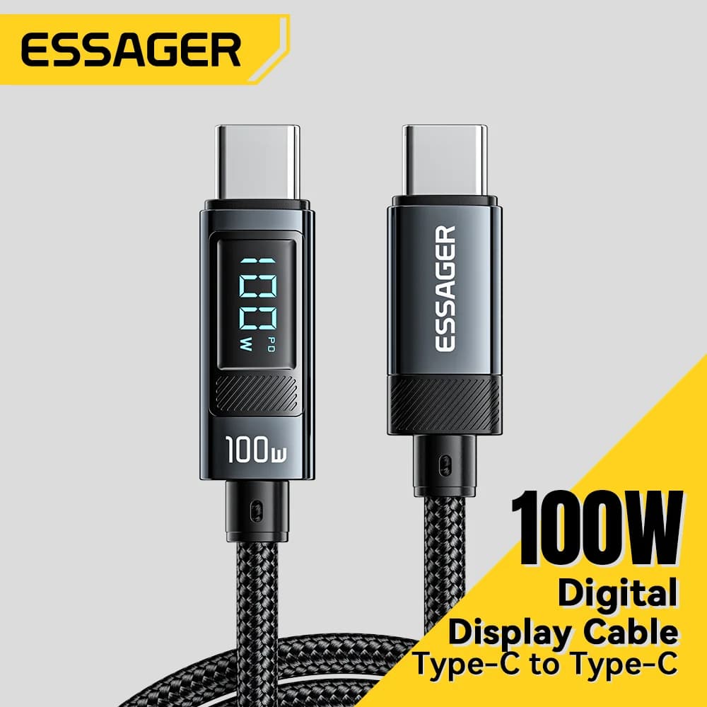 Câble USB Type-C 100W avec angle à 90° et affichage LED