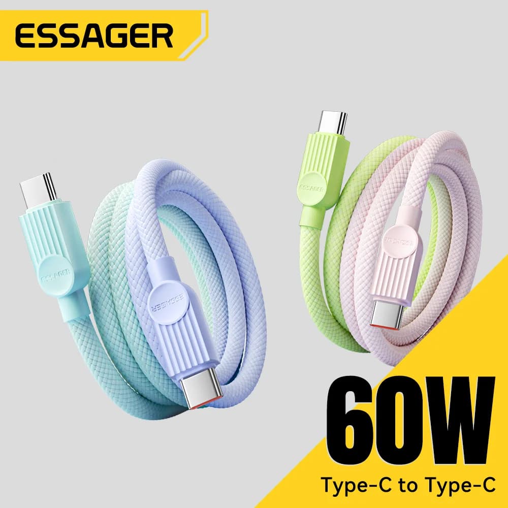 Câble de charge rapide USB-C vers USB-C couleur 60W