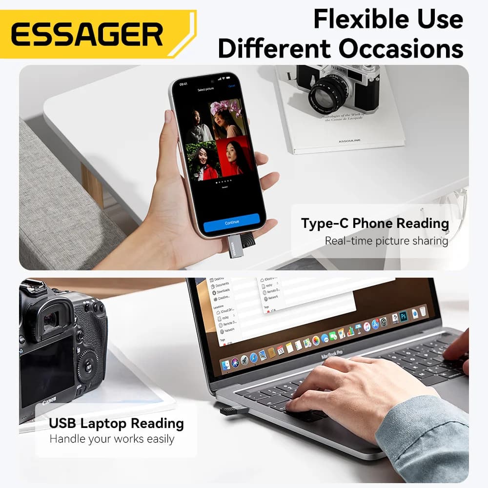 Lecteur de cartes 2-en-1 USB-C et USB 2.0