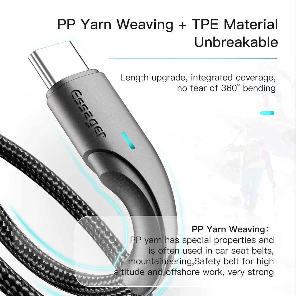 Câble de données et charge rapide USB-C 3A