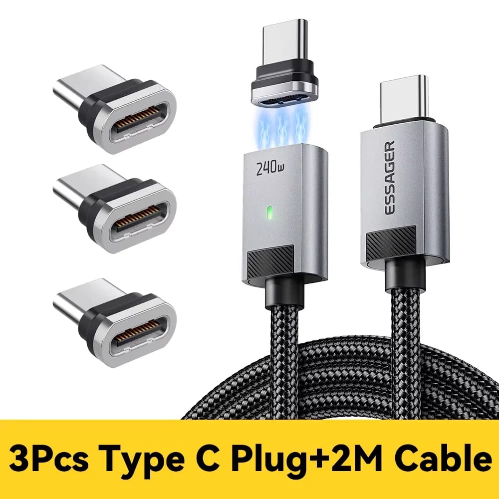 Câble de Charge Magnétique USB-C vers USB-C 240W