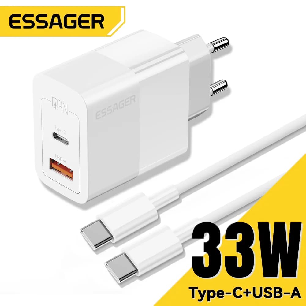 Chargeur Murale Mini USB-C Double Port 33W
