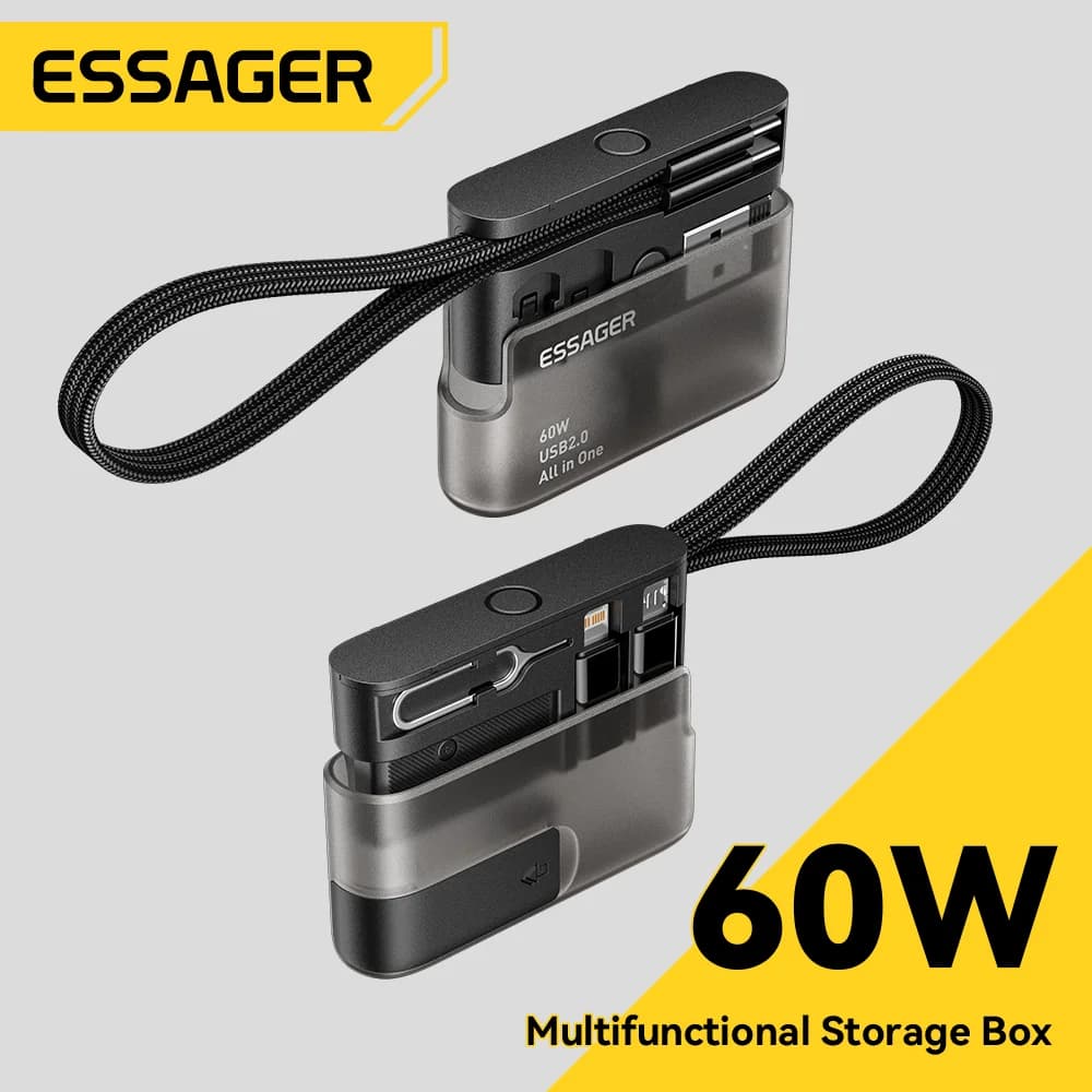 Kit câble données USB-C 60W avec boîte de rangement voyage