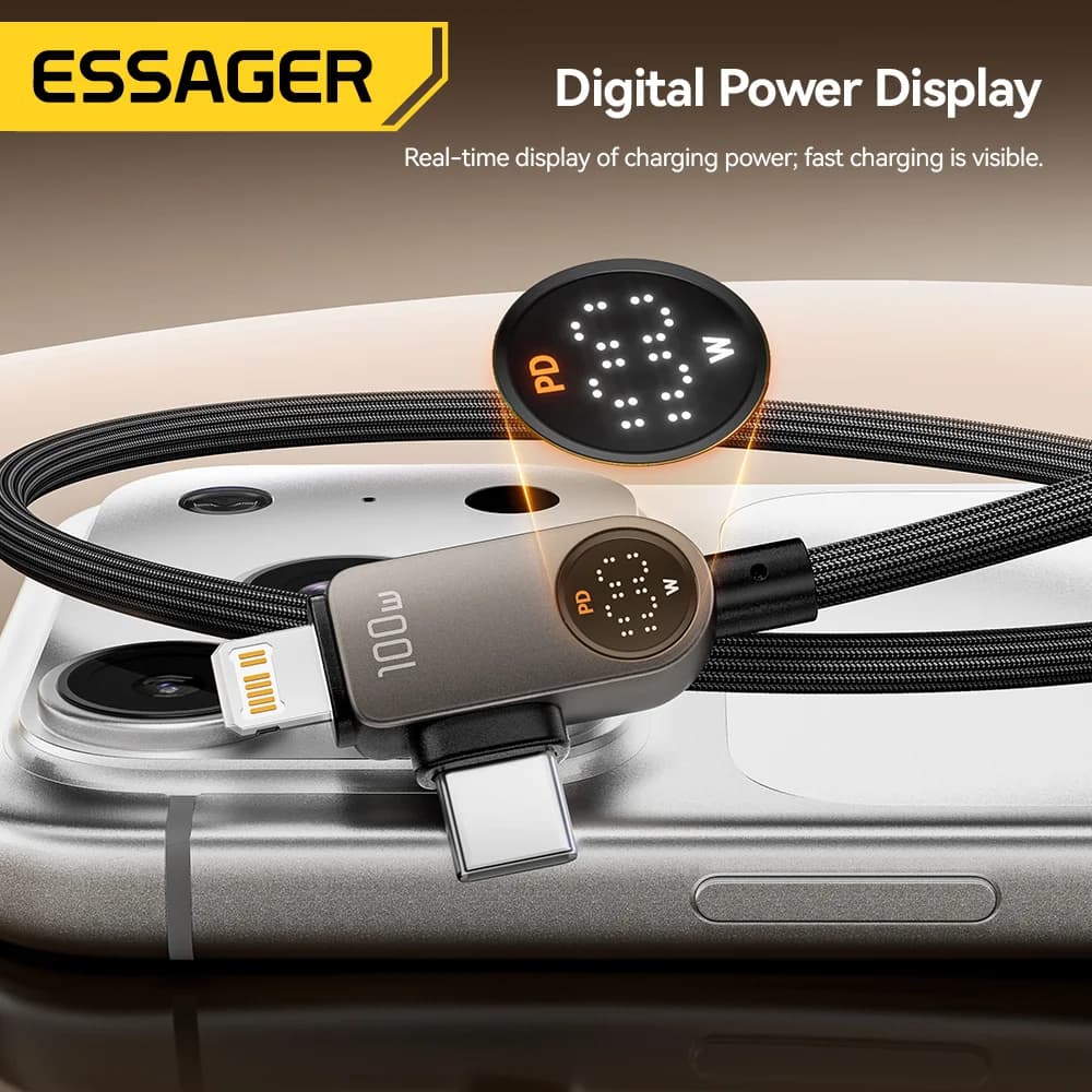 Câble 2-en-1 USB-C vers Lightning, PD 100W