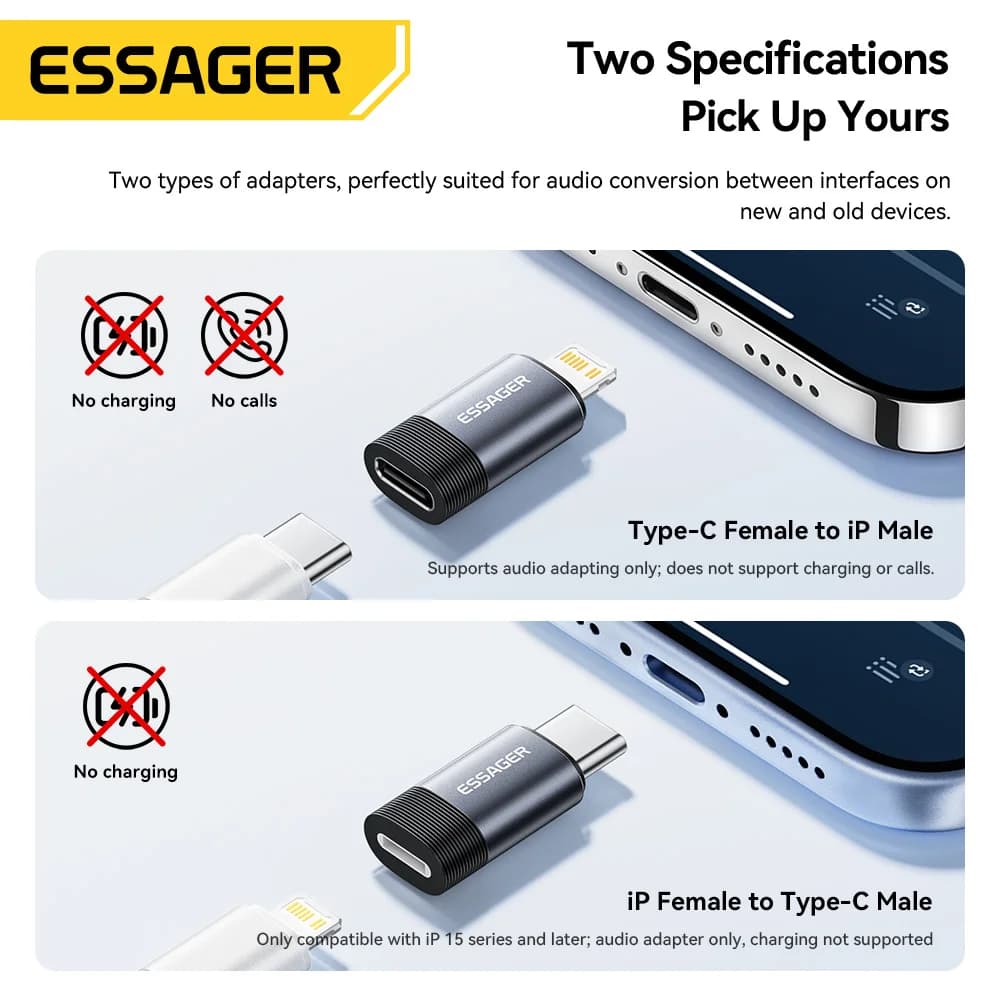 Adaptateur audio USB-C vers Lightning pour casque