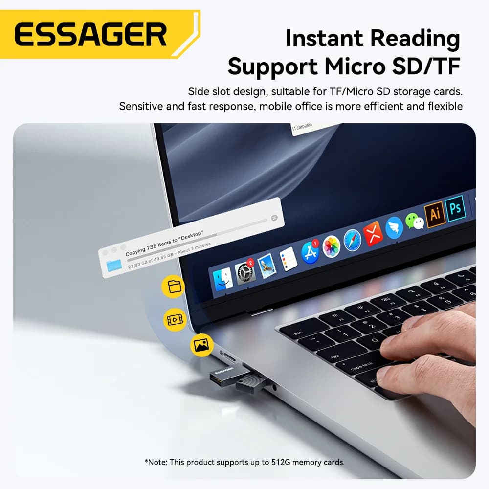 Lecteur de cartes 2-en-1 USB-C et USB 2.0