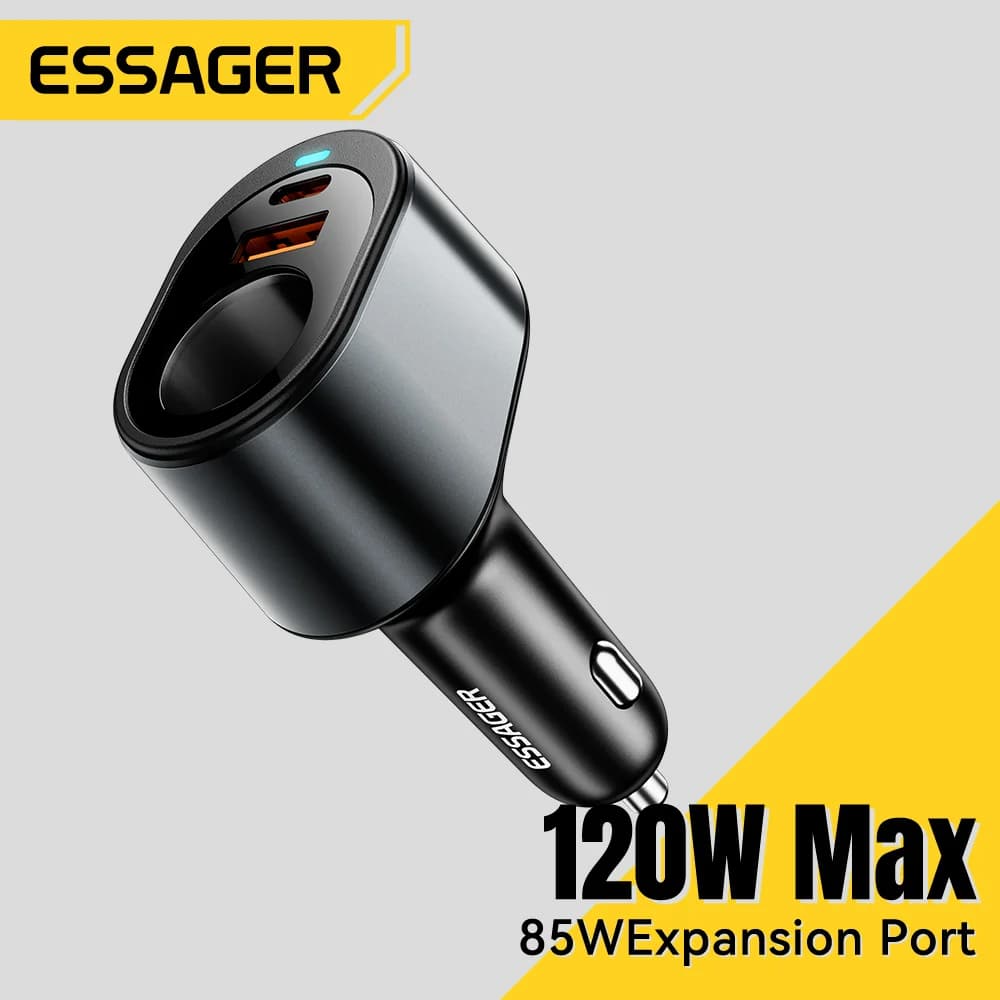 Chargeur voiture USB-C 120W avec prise allume-cigare