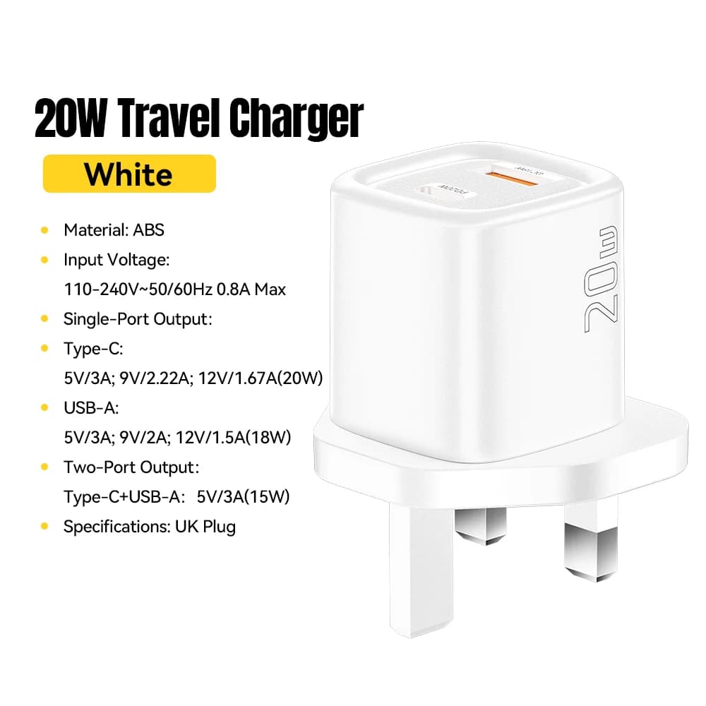 Chargeur rapide USB-C PD 20W