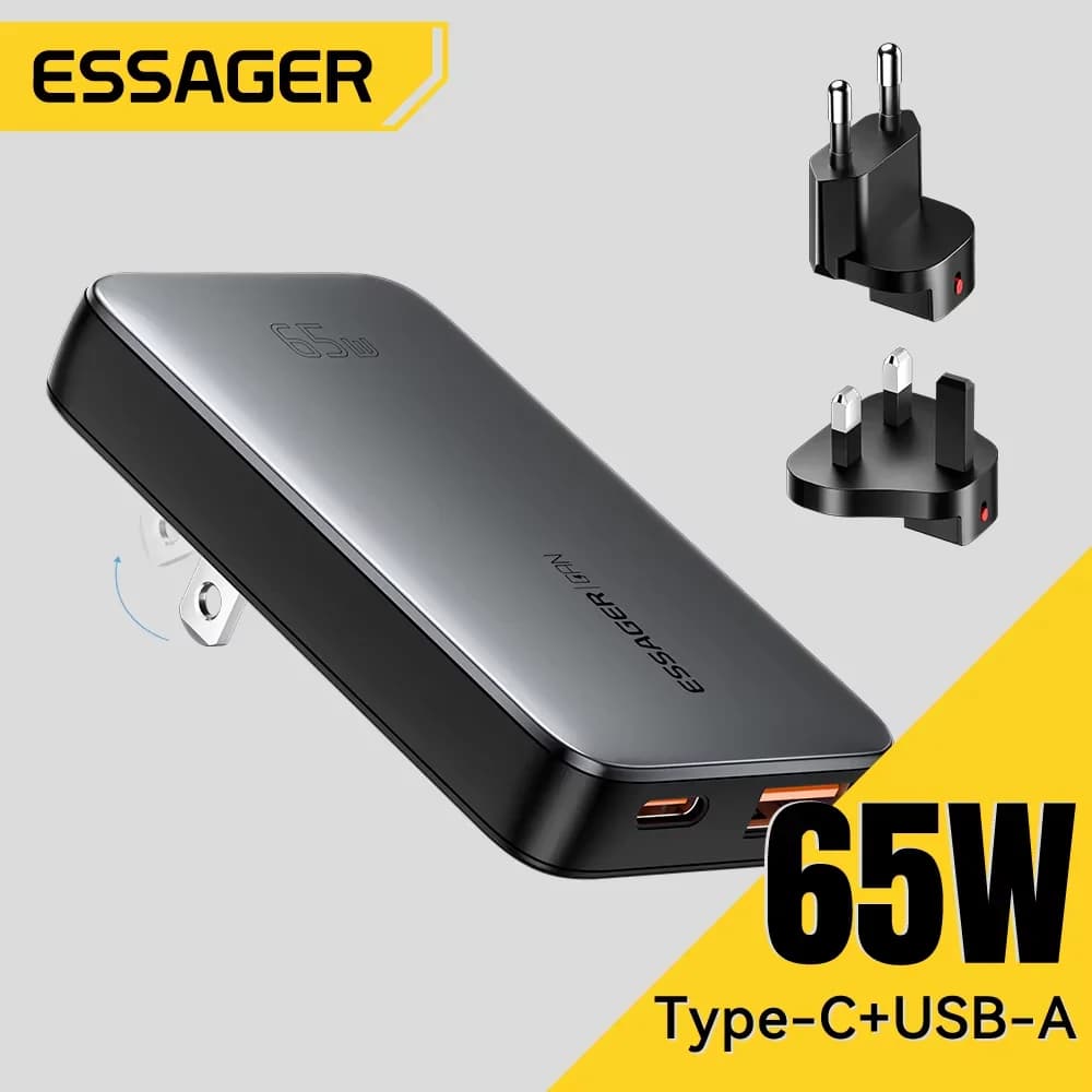 Chargeur de voyage GaN ultra-fin USB-C 65W