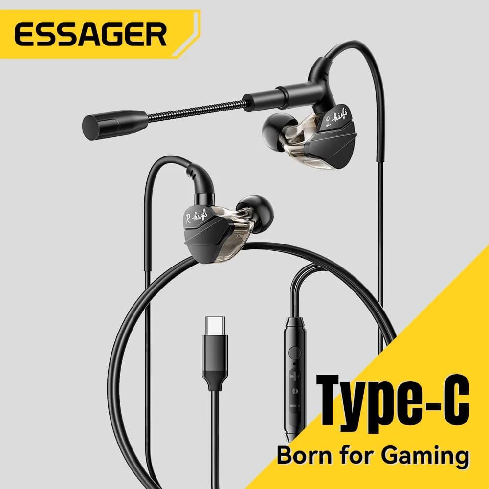 Écouteurs filaires gaming avec microphone USB-C/3.5mm